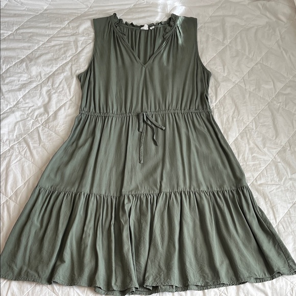 GAP Dresses & Skirts - GAP Sage Green Mini Dress with Ruffle Trim